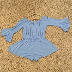Sky Blue Shorts Romper